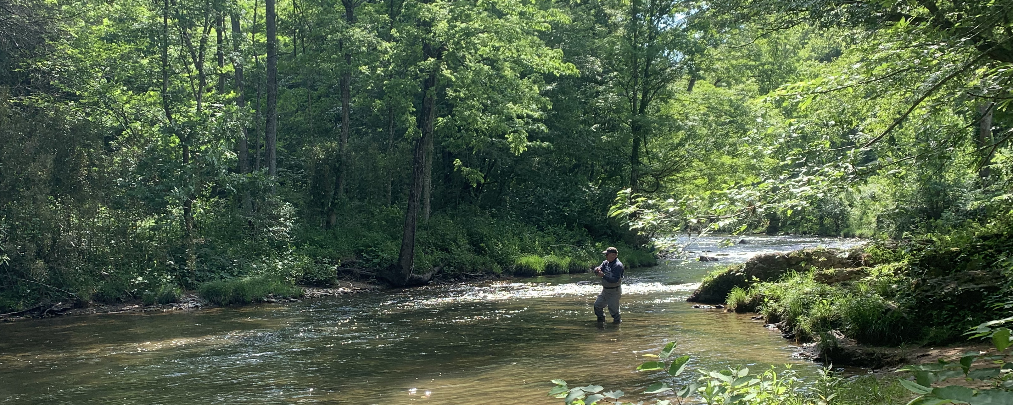 Flyfisher on the Tuckaseegee River in Sylva. 